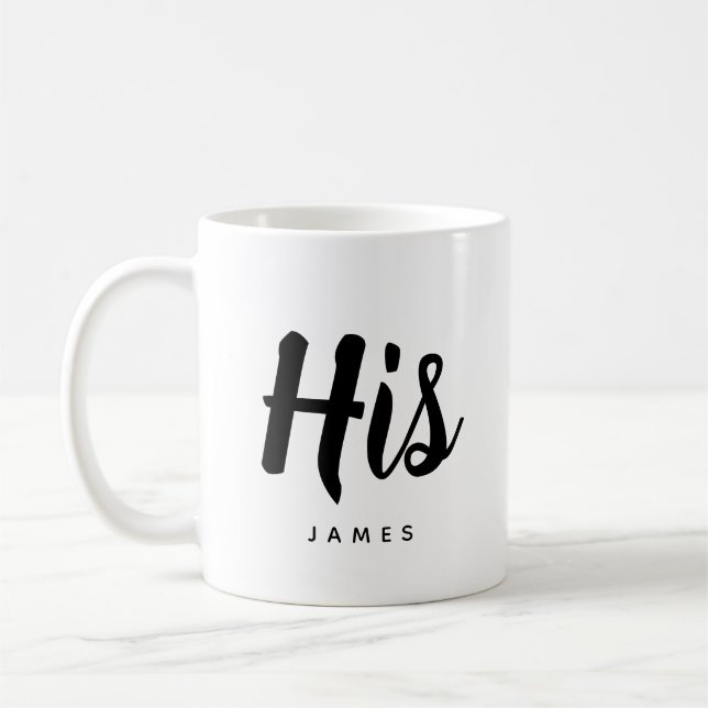 Son | Typographie moderne Mug de café personnalisa (Gauche)
