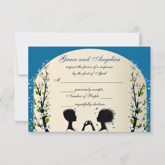 Sonata Custom Lesbian Wedding Cartes RSVP (Devant)