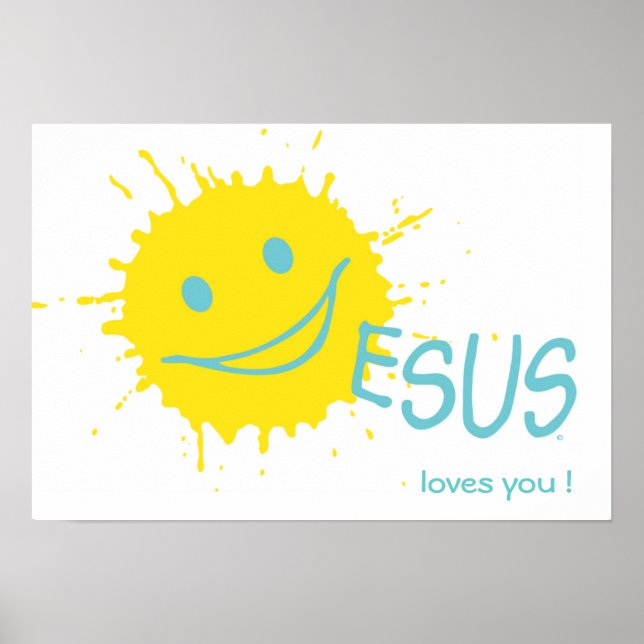 Sonburst Jésus vous aime Poster (Devant)