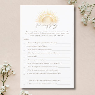 Sondage du jeu de la Baby Shower Élégant Bohème So