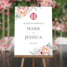 Song Hy Peonies Eucalyptus Mariage Affiche de bien