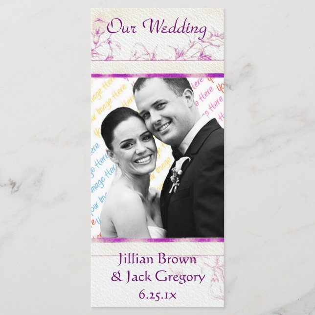 Songbird Shabby Chic WEDDING Programme (Devant)