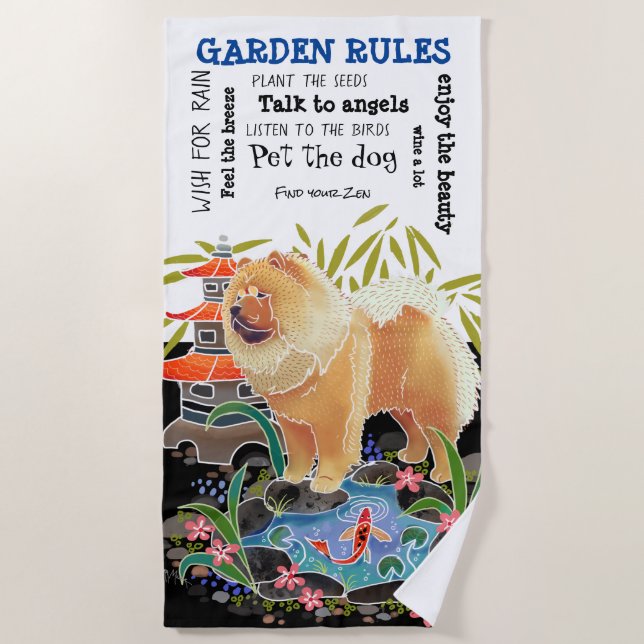 SONGMAO Chow- GARDEN RULES serviette de plage (Devant)