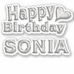 Sonia Happy Birthday Autocollants Autocollants