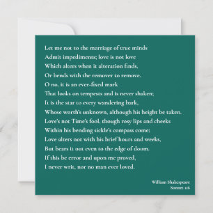 Sonnet 116Laissez-moi ne pas parler du mariage des