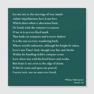 Sonnet 116Laissez-moi ne pas parler du mariage des
