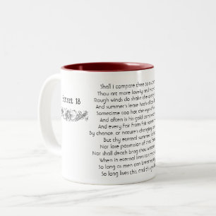 Sonnet Shakespeare 18   Mug de café à deux tons