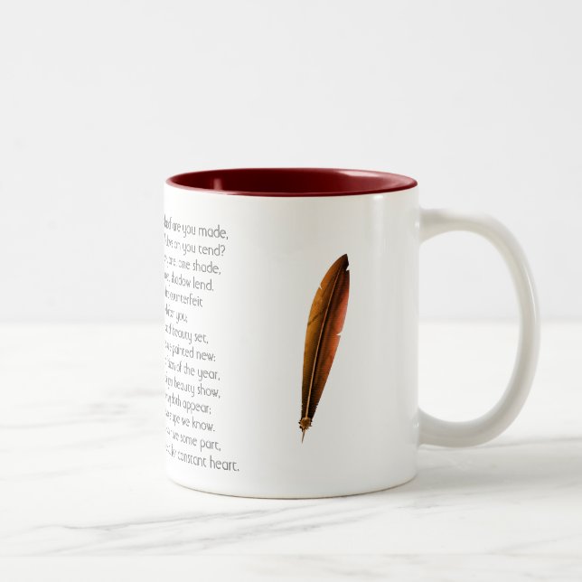 Sonnet Shakespeare 53 | Mug de café à deux tons (Droit)