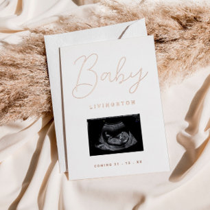 Sonogramme Rose Gold Foil Faire-part de grossesse