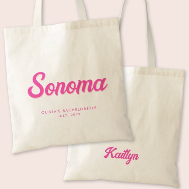 Sonoma Bachelorette Party Sac fourre-tout personna (Sonoma Bachelorette Party Tote Bag)