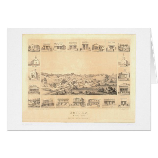 Sonora, carte panoramique 1854 (1647A) de CA - (Devant horizontal)