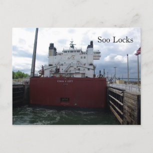 Soo Locks & Edwin H. Carte postale Gott