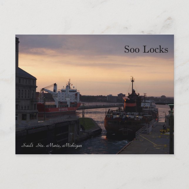 Soo Locks & Herbert C. Jackson carte postale (Devant)