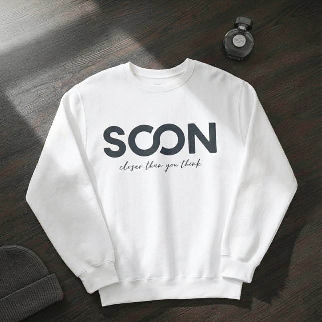 SOON Sweatshirt Minimaliste – Blanc Propre  (Créateur téléchargé)