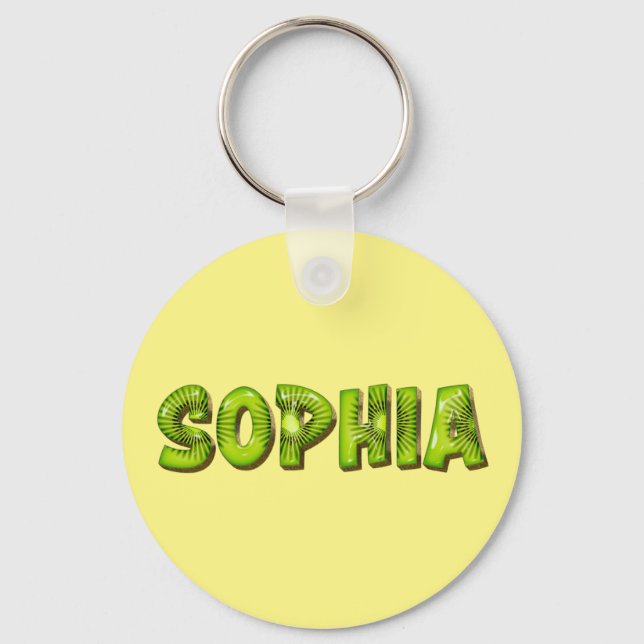 Sophia Name Kiwi Design Porte-clés (Recto)