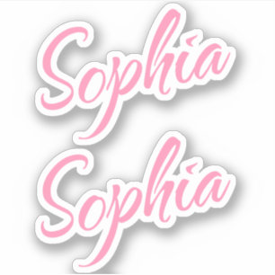 Sophia Nom décoratif en rose x2 Sticker