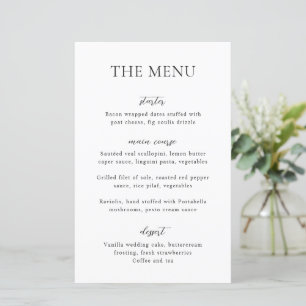 Sophia White Menu Mariage moderne