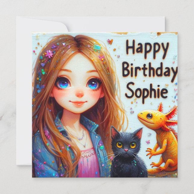 SOPHIE ~ Joyeux anniversaire ~ AXOLOTL ET CAT ~ (Devant)