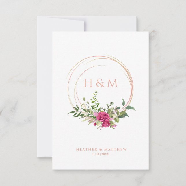 Sophisticated Elegant Pink Floral Wedding Garland (Devant)