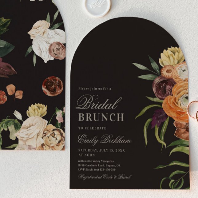 Sophisticated Floral Arch Bridal Brunch Invitation (Créateur téléchargé)