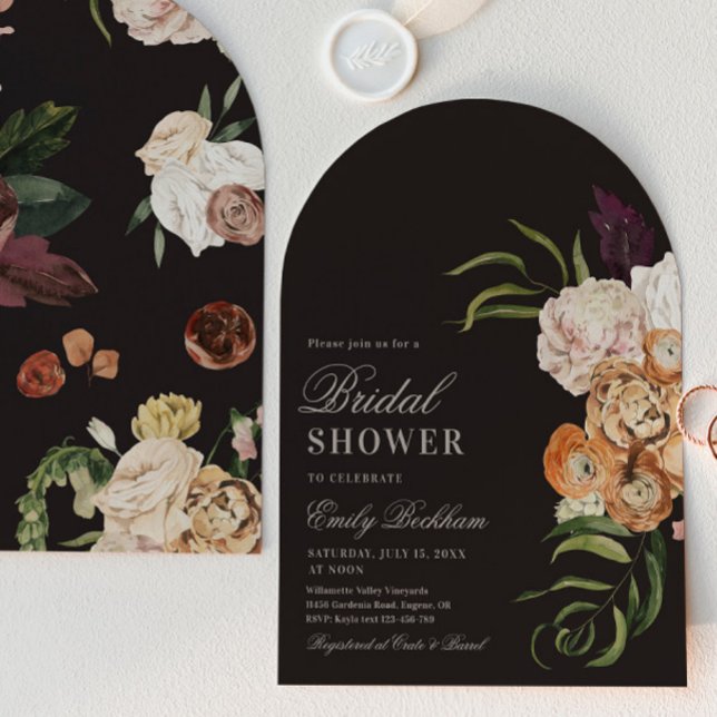 Sophisticated Floral Arch Bridal Shower Invitation (Créateur téléchargé)