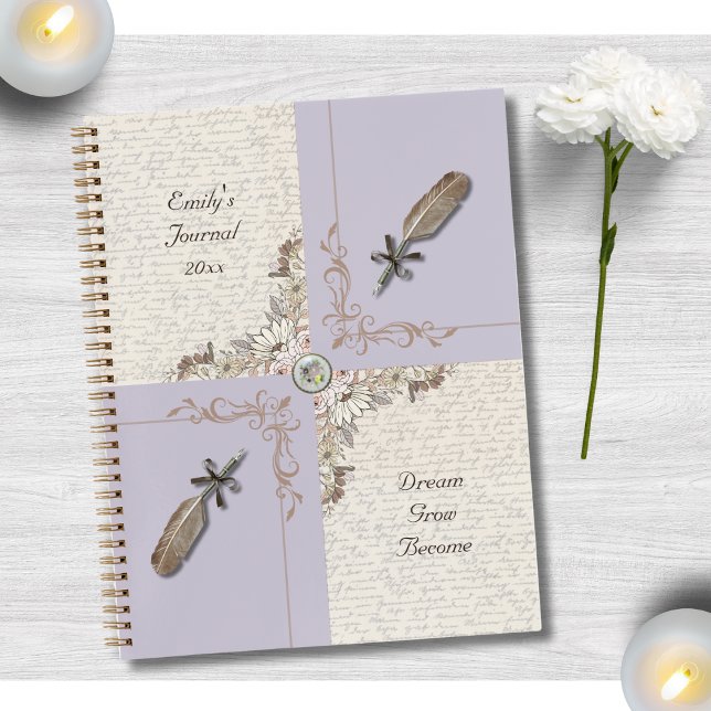 Sophisticated Pale Lavender Personal Journal (A sophisticated and unique birthday gift for any woman who loves journaling, or elegant stationery)