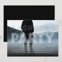 Sophistiqué Chic Bachelor Party Photo Invitation