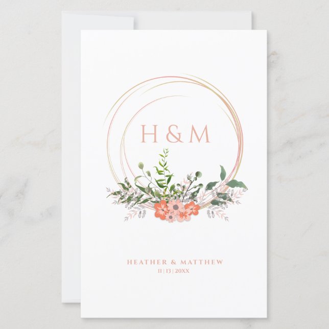 Sophistiqué Elégant Coral Floral Mariage Garland (Devant)