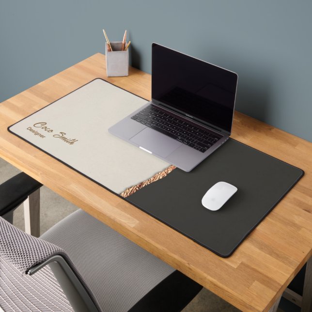 Sophistiqué Faux Gold Foil Noir & Tan Personnel (Bureau 2)