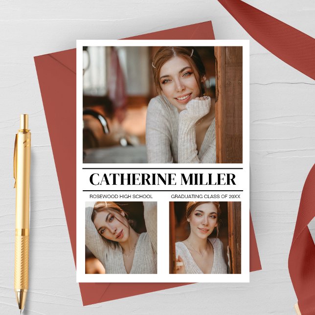 Sophistiqué minimaliste Faire-part de graduation (Créateur téléchargé)