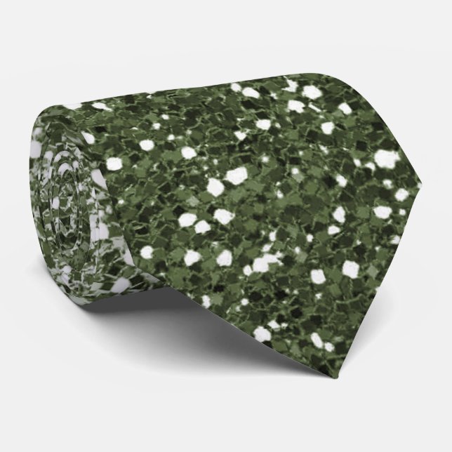 Sophistiqué Ombre Green Sparkle Cravate (Roulé)