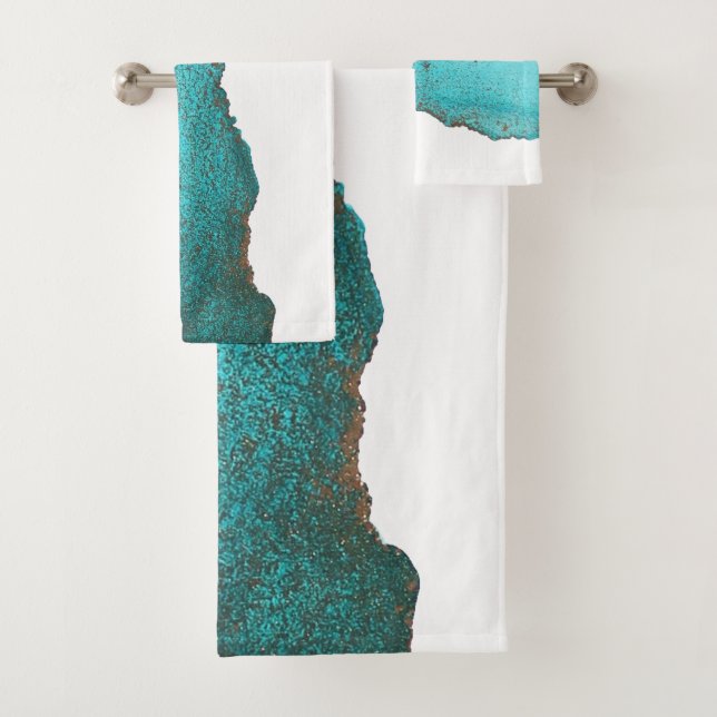 Sophistiqué tendance Turquoise noir blanc Abstrait (En situation)