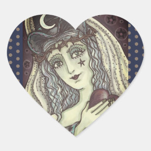 SORCERESS, GOTH WITTER COEUR STICKERS BILLETS