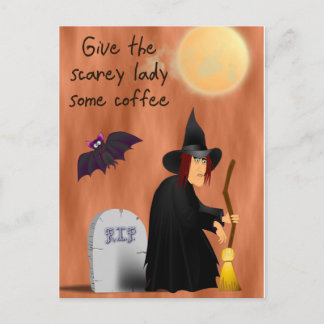 Sorcière à l'effarouche avant la carte postale du