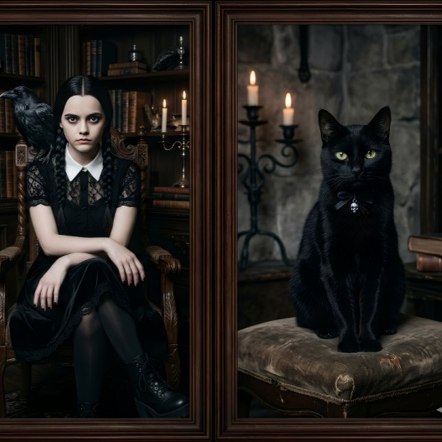 Sorcière avec Chat Noir - papier découpage - Embal (Créateur téléchargé)