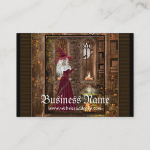 Sorcière avec des cartes de visite d'un imaginaire