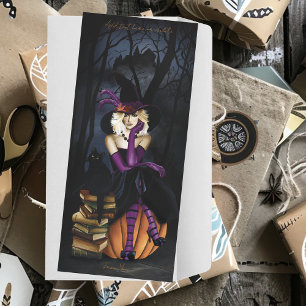 Sorcière Blonde Enjouée Citrouille Fantaisie Viole
