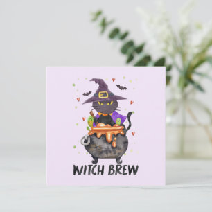 Sorcière - Chat à sorcière d'Halloween dans un Cau