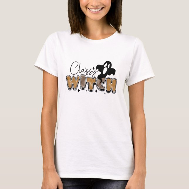 Sorcière Chic - T-Shirt d'Halloween (Devant)