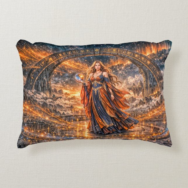 Sorcière Cosmique – Coussin de Lancer Fantastique (Devant)