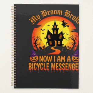 Sorcière de messager de vélo d'Halloween Broom a c