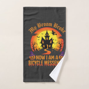 Sorcière de messager de vélo d'Halloween Broom a c