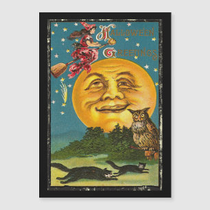 Sorcière de salutations Halloween vintage voler su