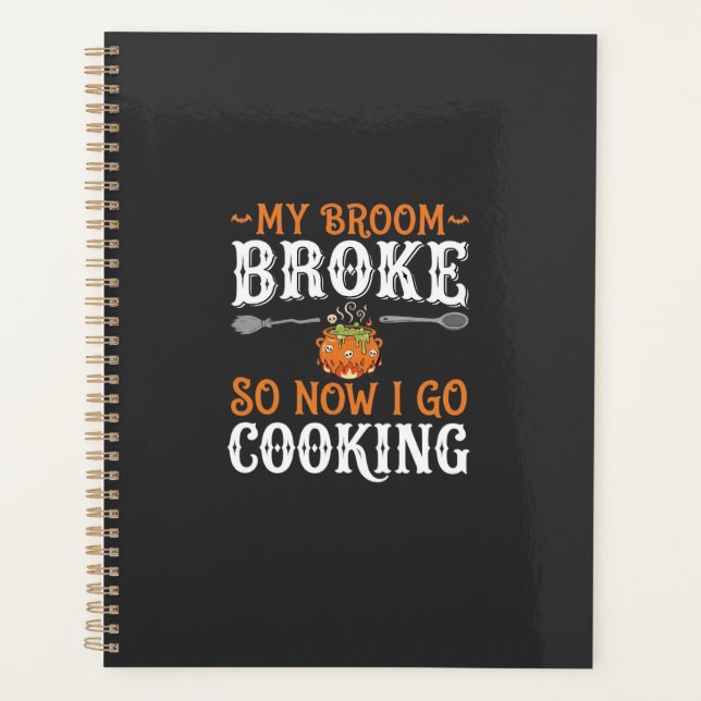 Sorcière d'Halloween Cuisine Balai Cassé Conceptio (Devant)