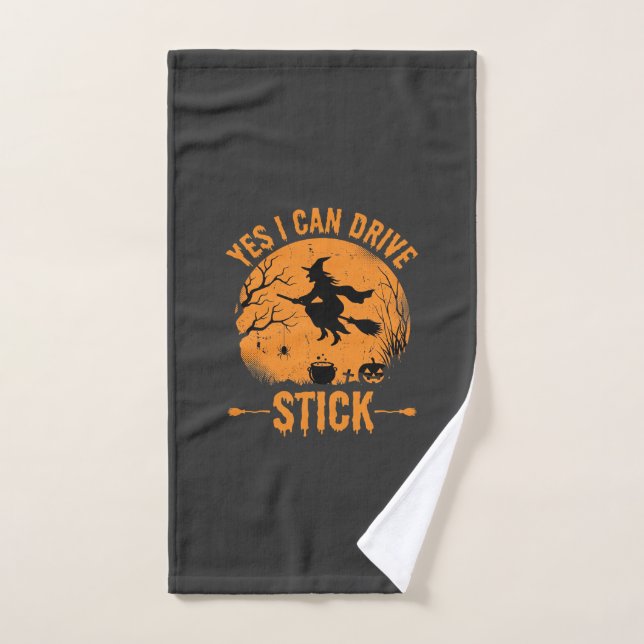 Sorcière d'Halloween Drive Stick Graphique_1 (Serviette à main)