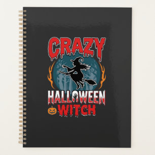 Sorcière d'Halloween folle balai volant design d'h