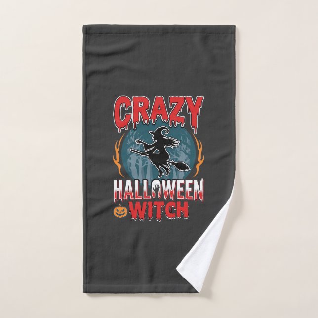Sorcière d'Halloween folle balai volant design d'h (Serviette à main)