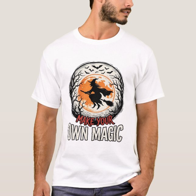 Sorcière d'Halloween possède un design de T-shirt  (Devant)