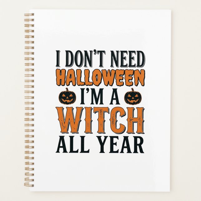 Sorcière drôle toute l'année Typographie Halloween (Devant)