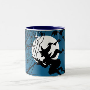 Sorcière et araignée sur le Web Halloween Mug pers